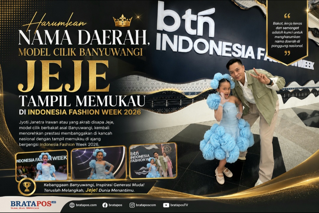 Harumkan Nama Daerah, Model Cilik Banyuwangi Jeje Tampil Memukau di Indonesia Fashion Week 2026