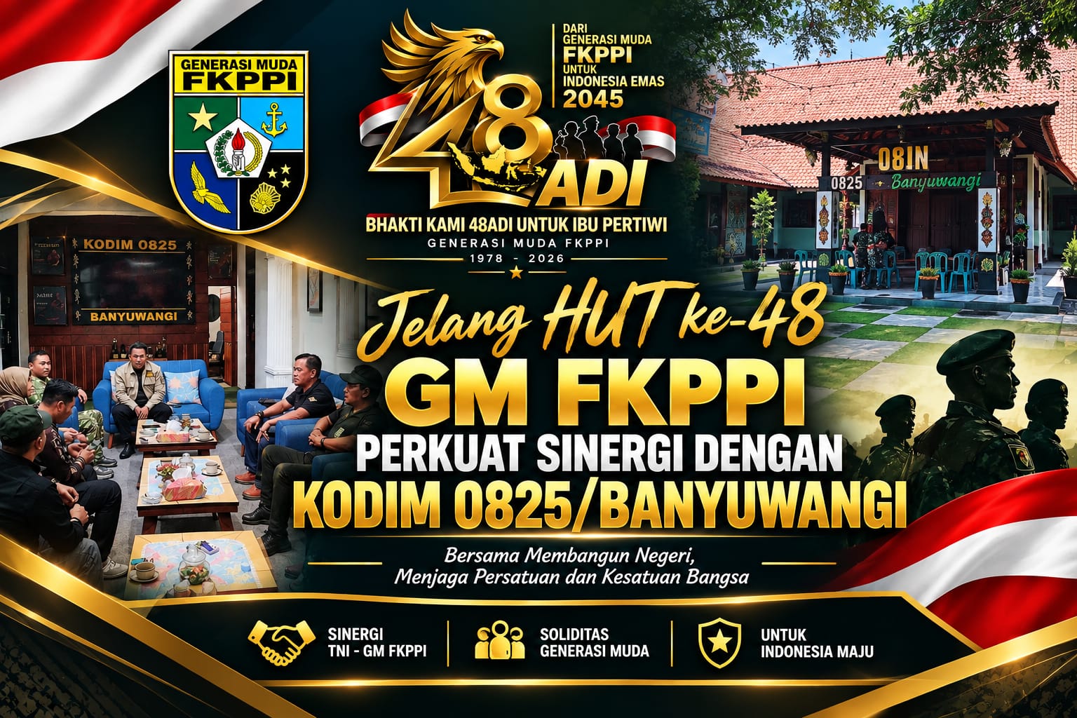 Jelang HUT ke-48, GM FKPPI Perkuat Sinergi dengan Kodim 0825/Banyuwangi