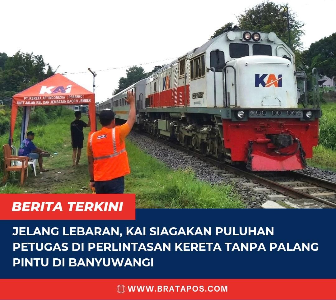 Jelang Lebaran, KAI Siagakan Puluhan Petugas di Perlintasan Kereta Tanpa Palang Pintu di Banyuwangi