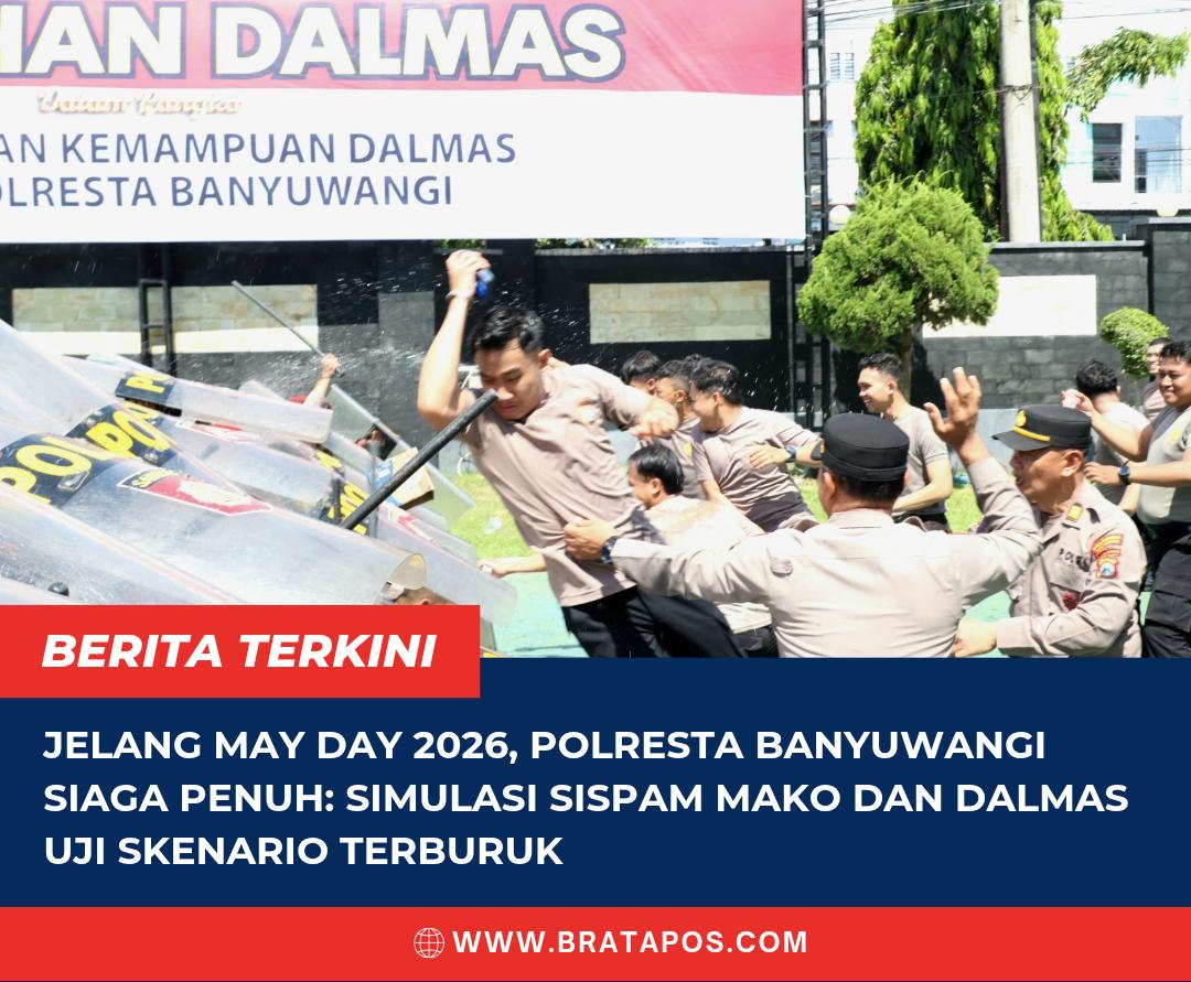 Jelang May Day 2026, Polresta Banyuwangi Siaga Penuh: Simulasi Sispam Mako dan Dalmas Uji Skenario Terburuk