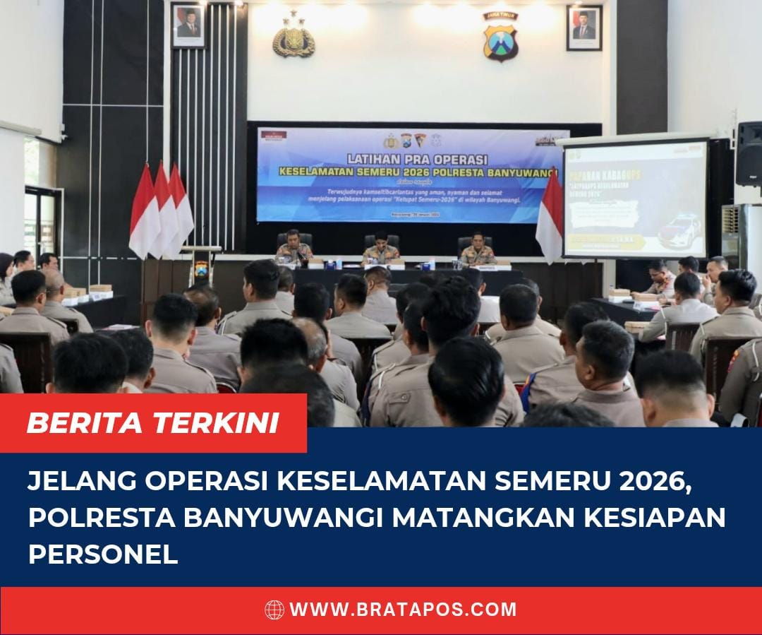 Jelang Operasi Keselamatan Semeru 2026, Polresta Banyuwangi Matangkan Kesiapan Personel