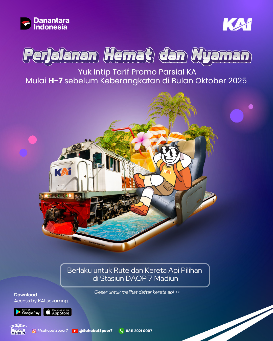KAI Daop 7 Madiun Hadirkan Promo Tarif Parsial KA, Tiket Mulai Rp70 Ribu Sepanjang Oktober 2025