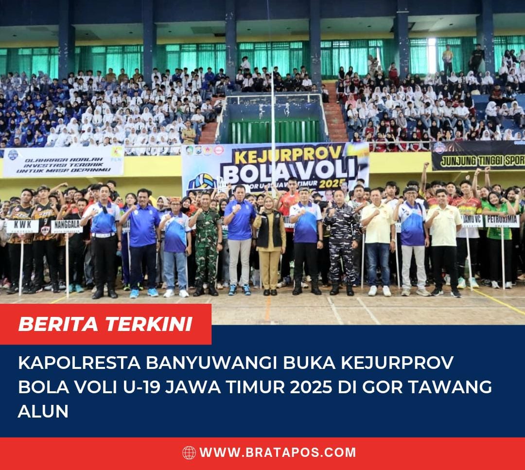 Kapolresta Banyuwangi Buka Kejurprov Bola Voli U-19 Jawa Timur 2025 di GOR Tawang Alun