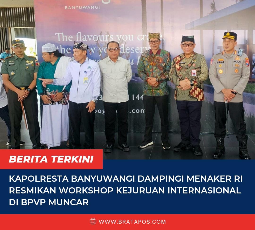 Kapolresta Banyuwangi Dampingi Menaker RI Resmikan Workshop Kejuruan Internasional di BPVP Muncar