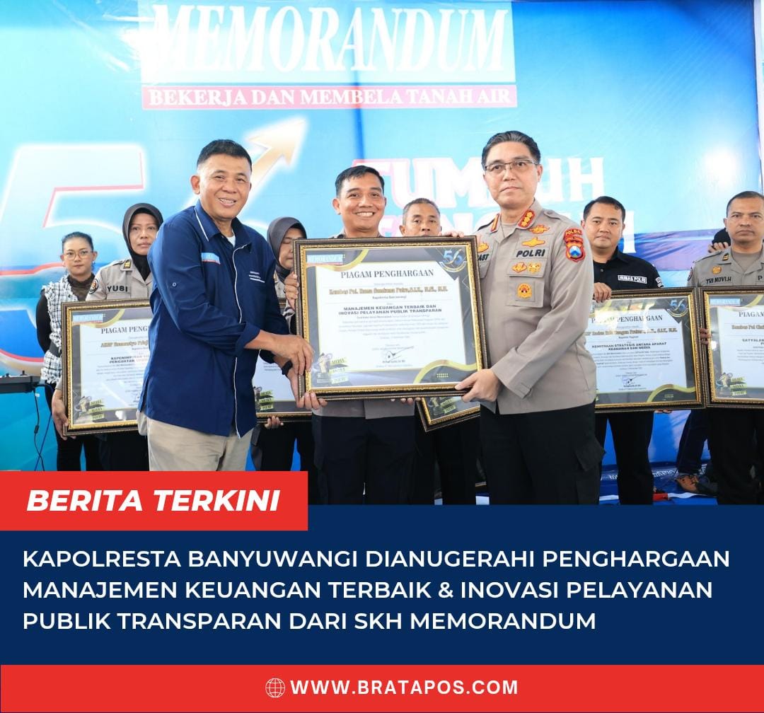 Kapolresta Banyuwangi Dianugerahi Penghargaan Manajemen Keuangan Terbaik & Inovasi Pelayanan Publik Transparan dari SKH Memorandum