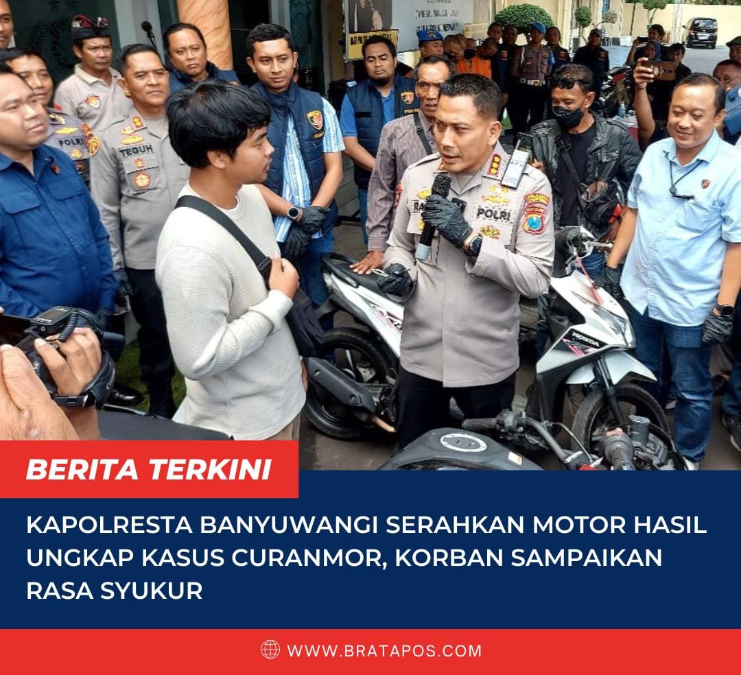 Kapolresta Banyuwangi Serahkan Motor Hasil Ungkap Kasus Curanmor, Korban Sampaikan Rasa Syukur