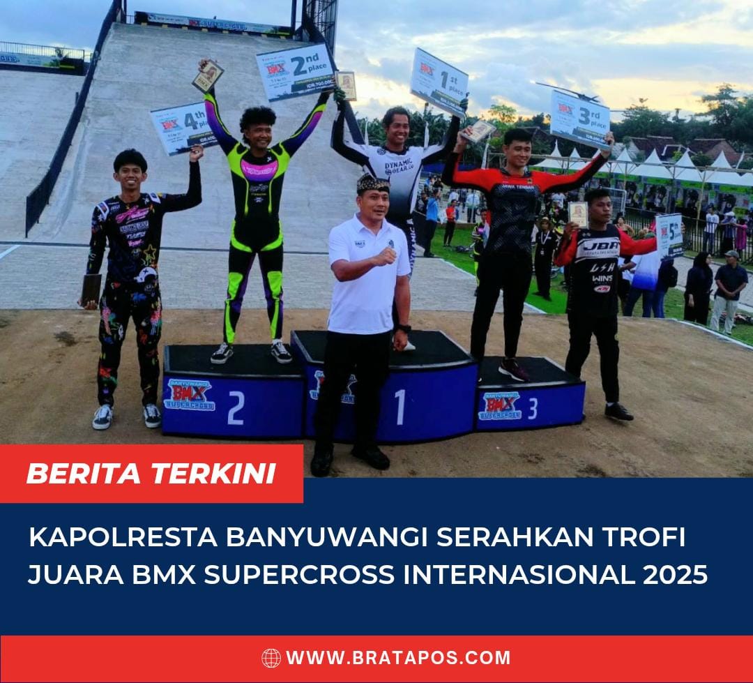 Kapolresta Banyuwangi Serahkan Trofi Juara BMX Supercross Internasional 2025