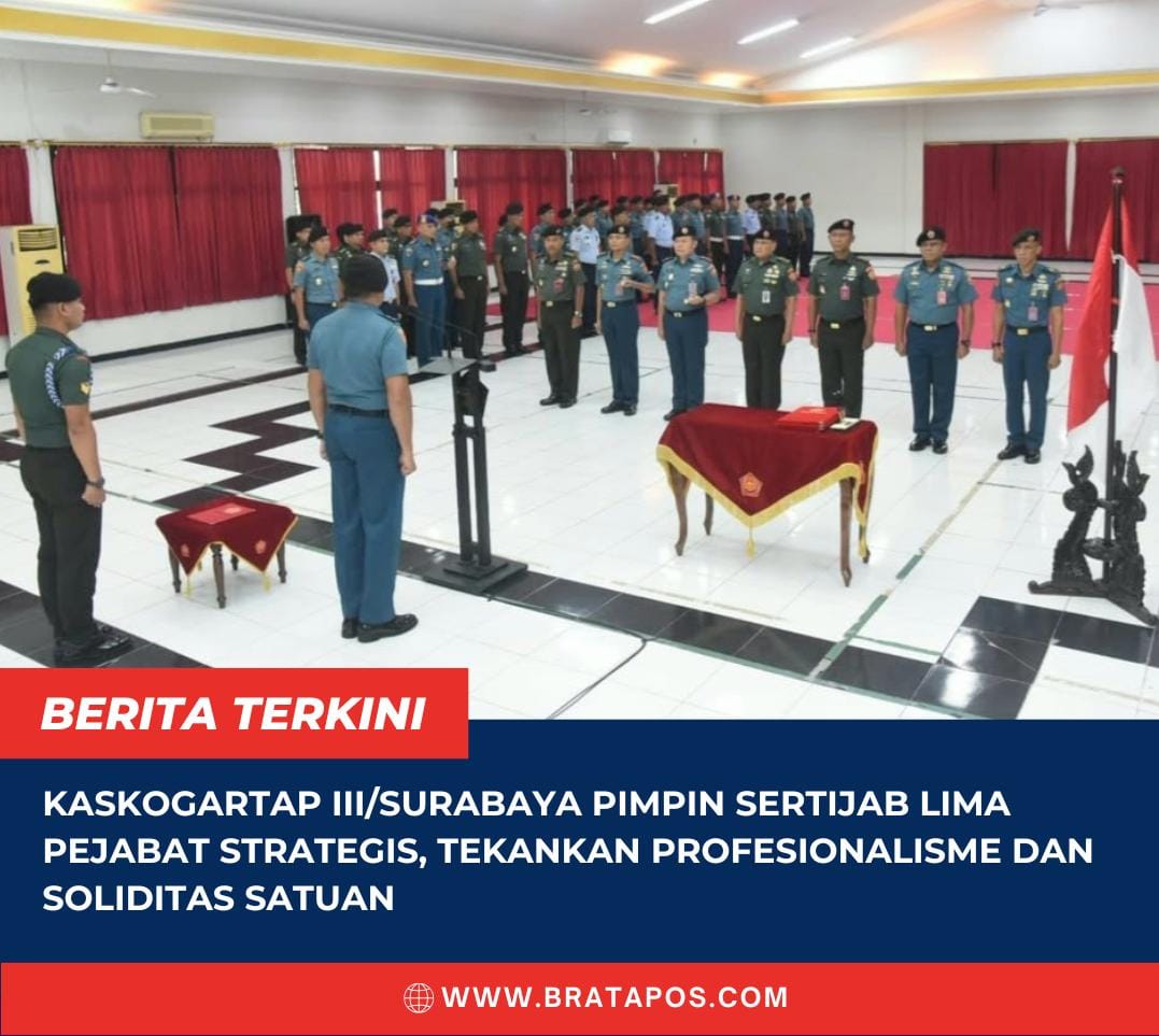 Kaskogartap III/Surabaya Pimpin Sertijab Lima Pejabat Strategis, Tekankan Profesionalisme dan Soliditas Satuan