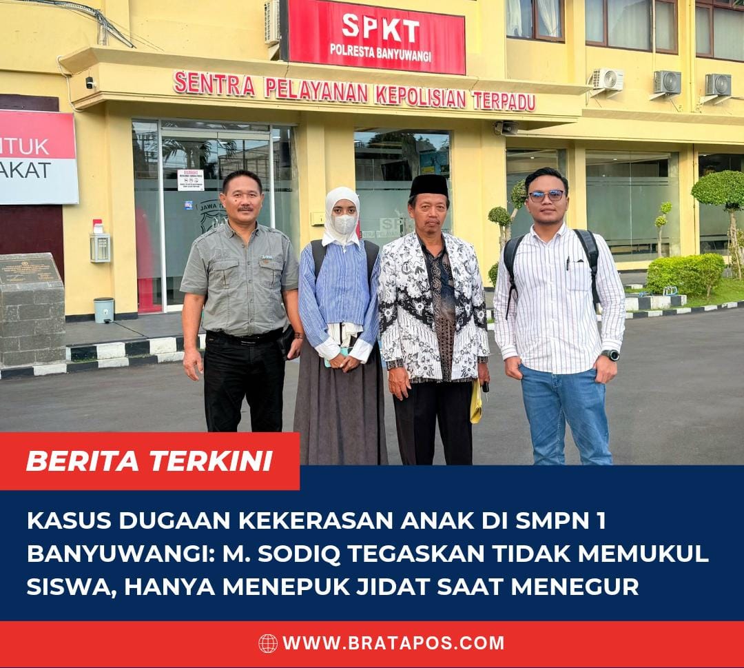 Kasus Dugaan Kekerasan Anak di SMPN 1 Banyuwangi: M. Sodiq Tegaskan Tidak Memukul Siswa, Hanya Menepuk Jidat Saat Menegur