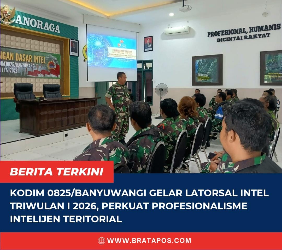 Kodim 0825/Banyuwangi Gelar Latorsal Intel Triwulan I 2026, Perkuat Profesionalisme Intelijen Teritorial
