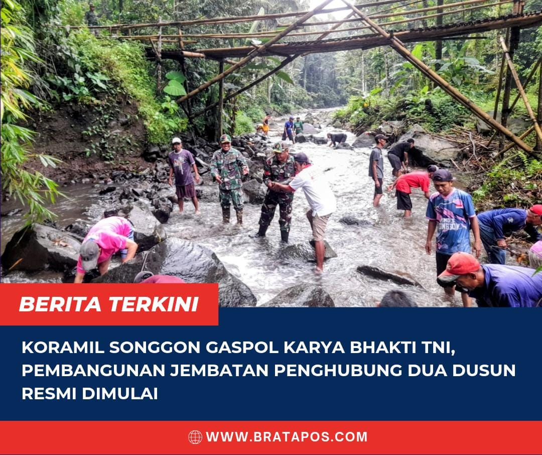 Koramil Songgon Gaspol Karya Bhakti TNI, Pembangunan Jembatan Penghubung Dua Dusun Resmi Dimulai