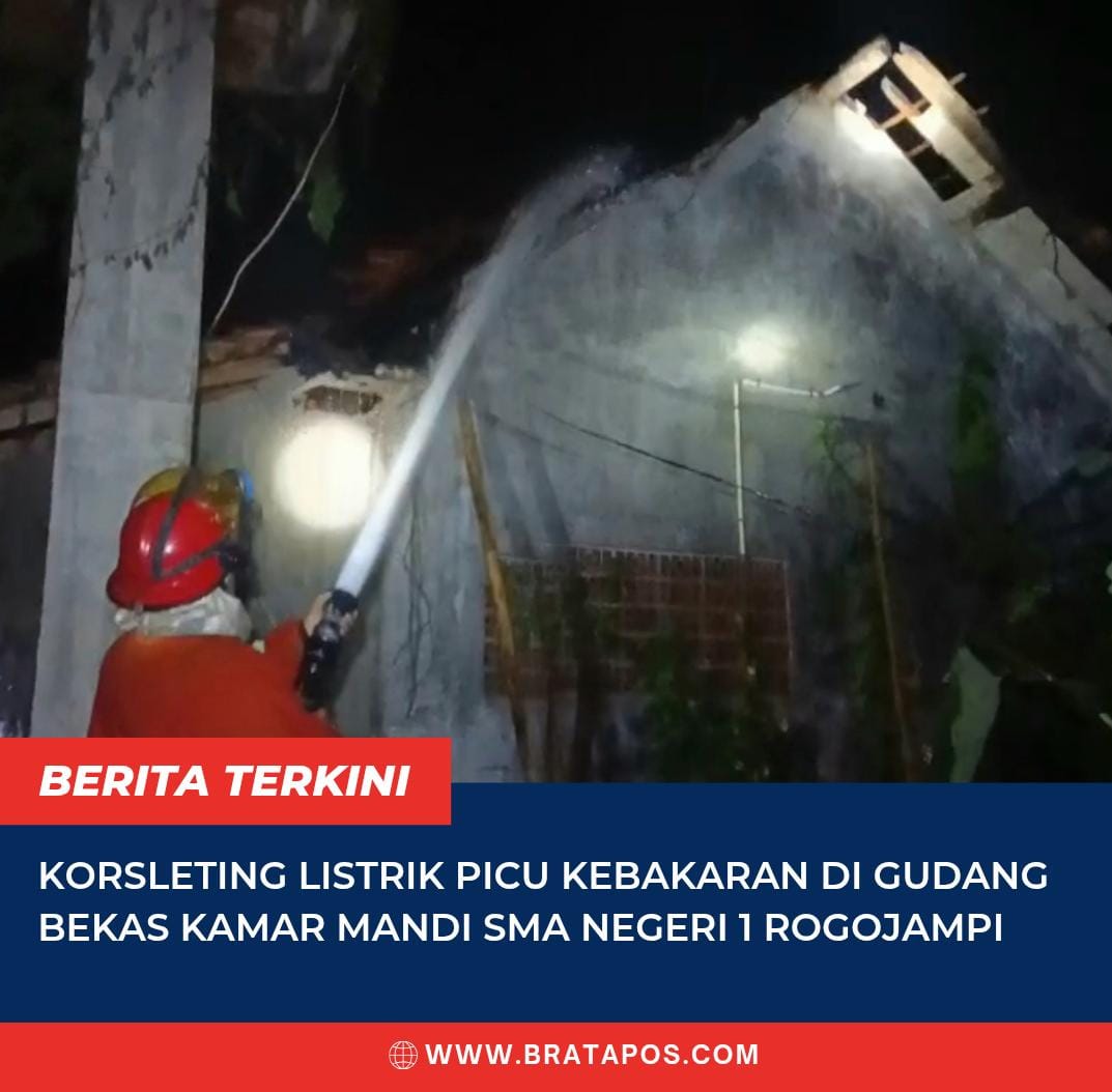 Korsleting Listrik Picu Kebakaran di Gudang Bekas Kamar Mandi SMA Negeri 1 Rogojampi