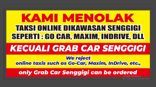 KOTASI TOLAK TRANSPORTASI ONLINE MASUK KE DAERAH WISATA SENGGIGI SELAIN DARI GRAB-CAR SENGGIGI