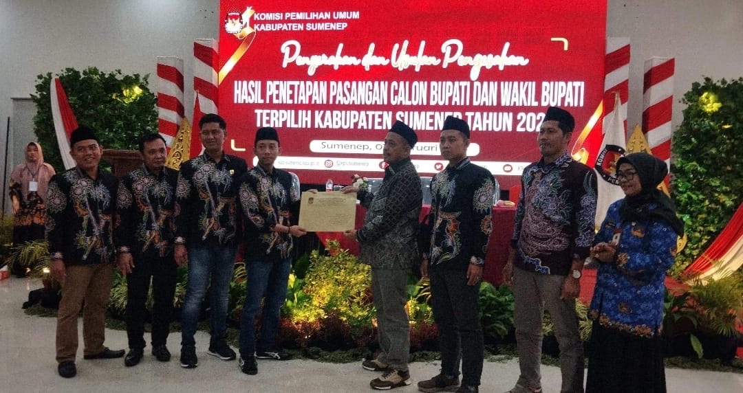 KPU Sumenep Serahkan SK Usulan Pengesahan Bupati dan Wakil Bupati Terpilih