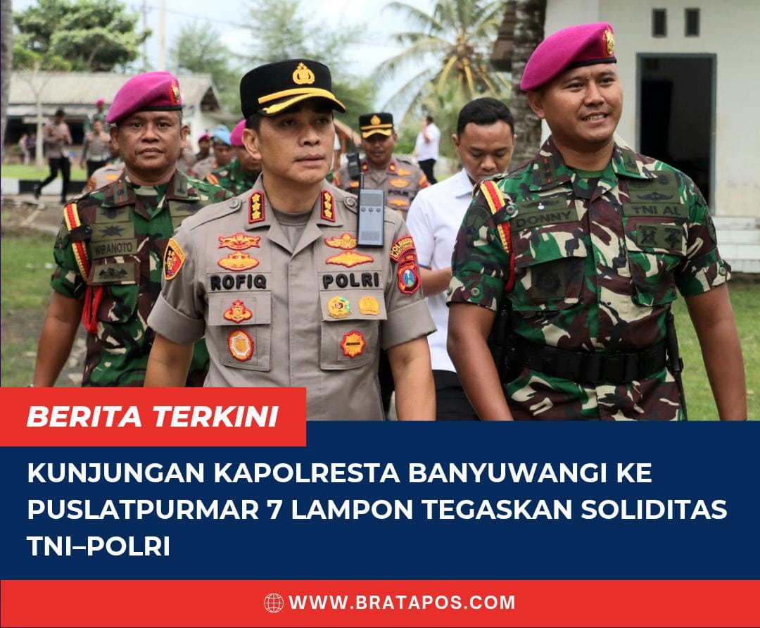 Kunjungan Kapolresta Banyuwangi ke Puslatpurmar 7 Lampon Tegaskan Soliditas TNI–Polri