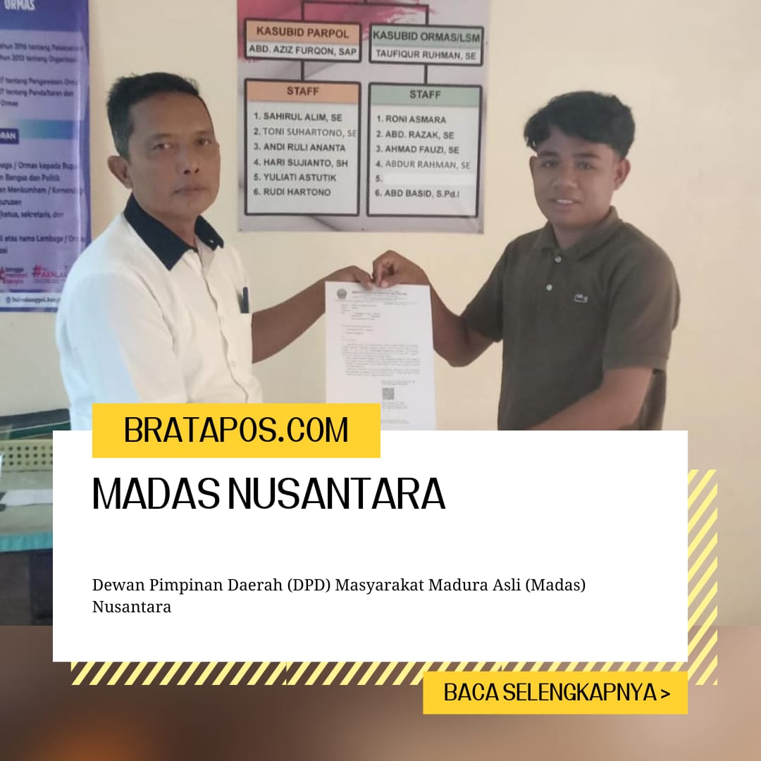 Madas Nusantara Bangkalan Resmi Terdaftar di Kesbangpol