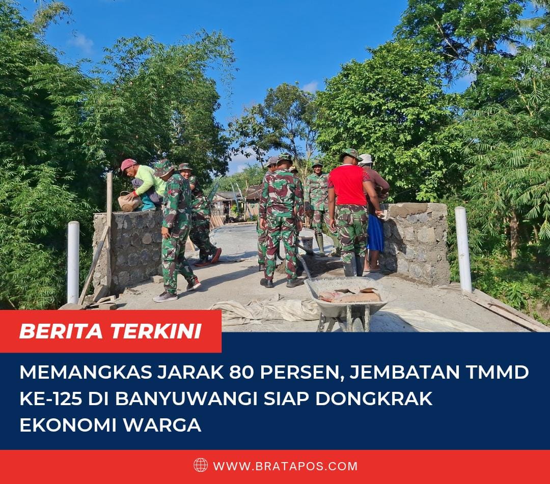 Memangkas Jarak 80 Persen, Jembatan TMMD ke-125 di Banyuwangi Siap Dongkrak Ekonomi Warga