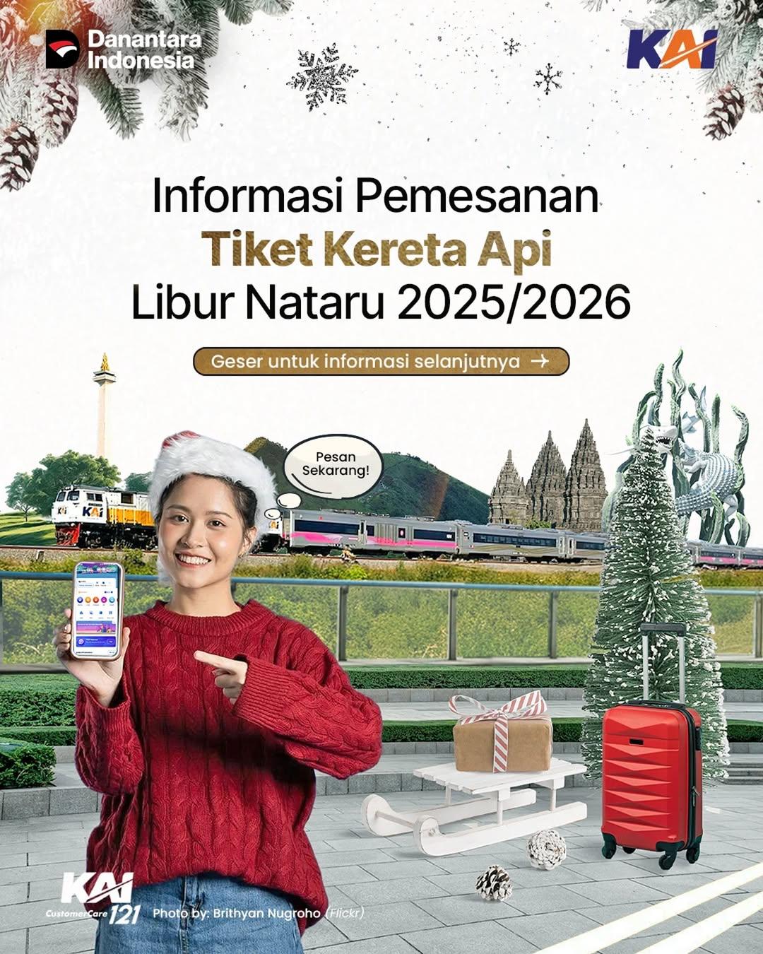 Mulai Bisa Dipesan, Tiket Kereta Api untuk Libur Natal 2025 dan Tahun Baru 2026 di Daop 7 Madiun