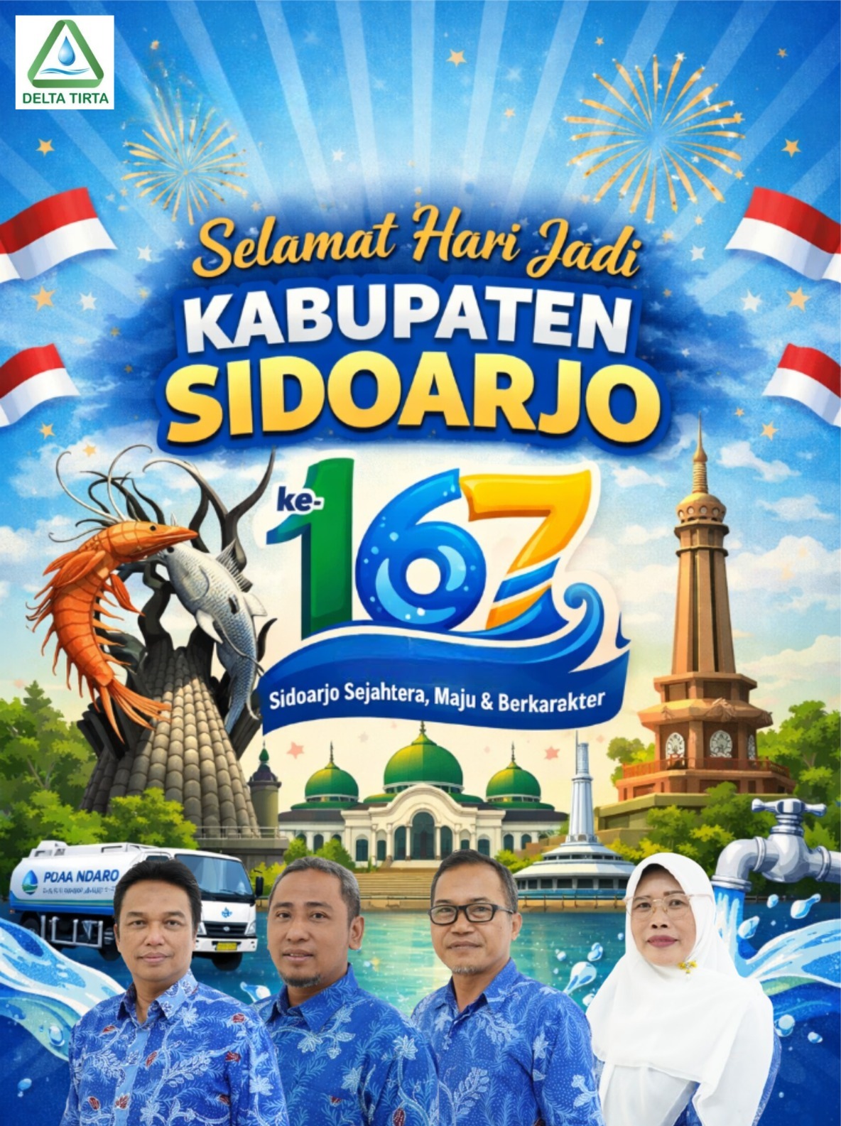 PDAM Delta Tirta Ucapkan Selamat Hari Jadi ke-167 Kabupaten Sidoarjo
