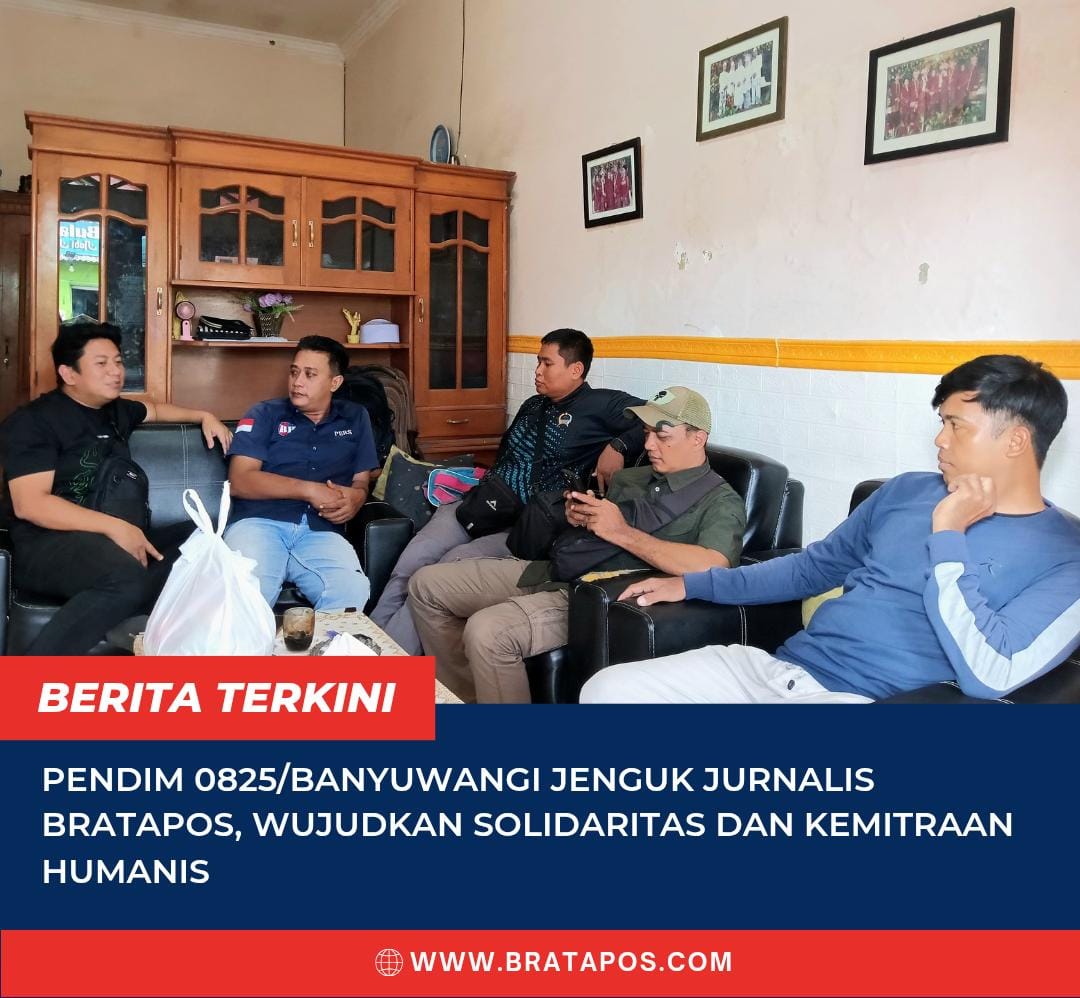 Pendim 0825/Banyuwangi Jenguk Jurnalis Bratapos, Wujudkan Solidaritas dan Kemitraan Humanis
