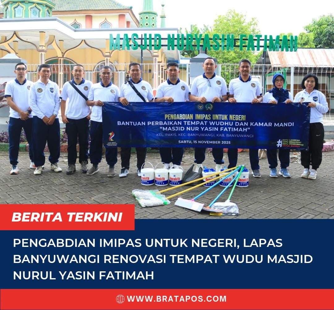 Pengabdian Imipas untuk Negeri, Lapas Banyuwangi Renovasi Tempat Wudu Masjid Nurul Yasin Fatimah