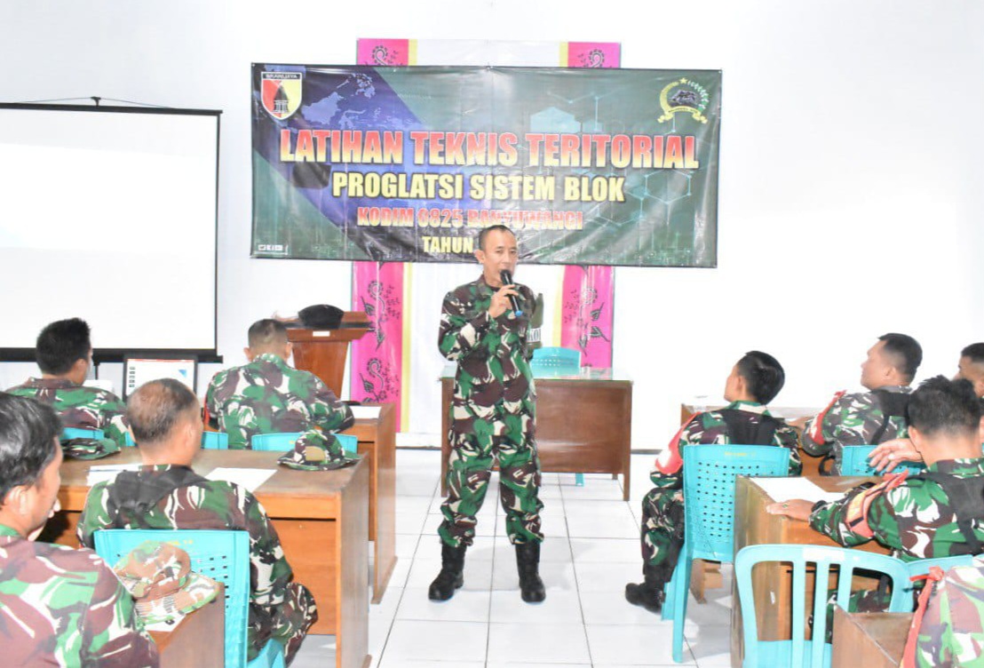 Perkuat Kesiapsiagaan Teritorial, Kodim 0825/Banyuwangi Gelar Latnister Hanpangan Proglatsi Sistem Blok