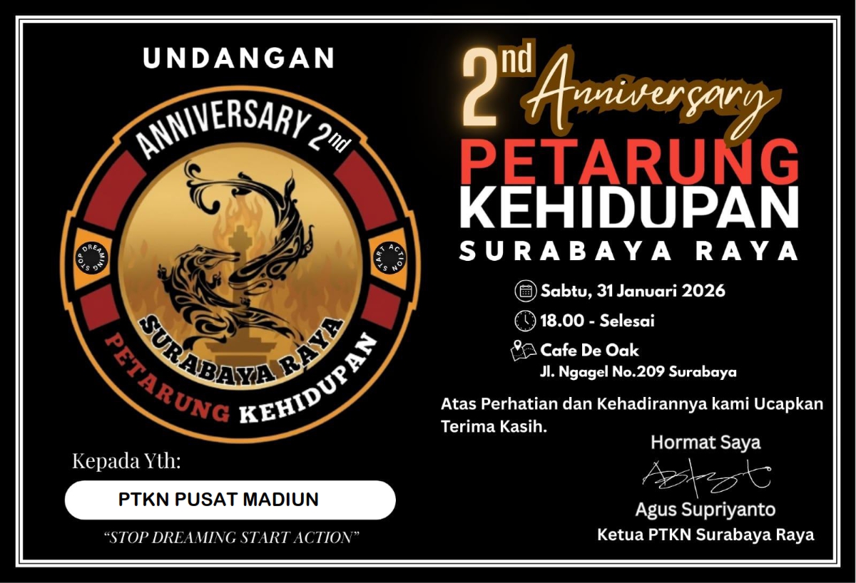Petarung Kehidupan Surabaya Raya Siap Rayakan 2 Tahun Perjalanan, Tegaskan Semangat “Stop Dreaming Start Action”