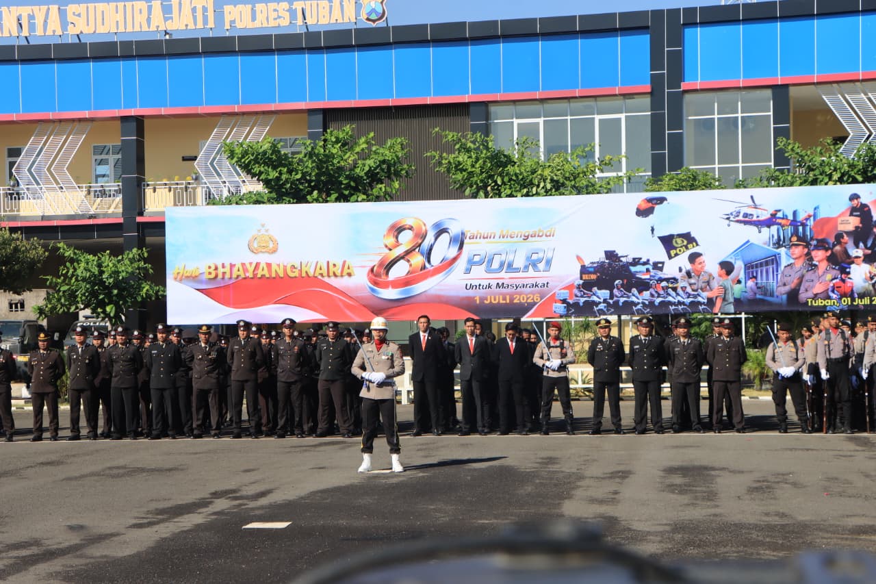 Polres Tuban Peringati HUT Bhayangkara ke-80: Komitmen Mengabdi dan Siap Berubah Menjadi Polresta  ‎