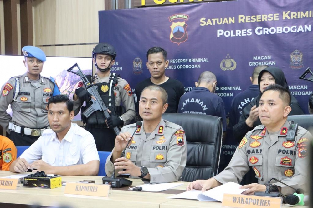 Satreskrim Polres Grobogan Gelar Pres Rilis Pembunuhan Tukang Pijet