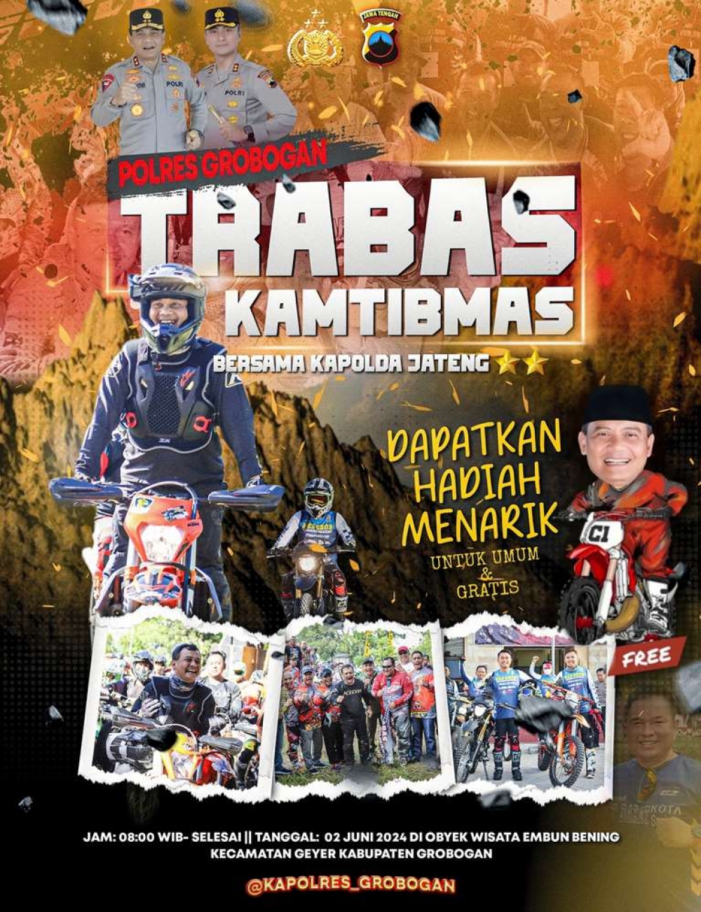 Polres Grobogan Bakal Gelar Trabas Kamtibmas Bareng Kapolda Jateng