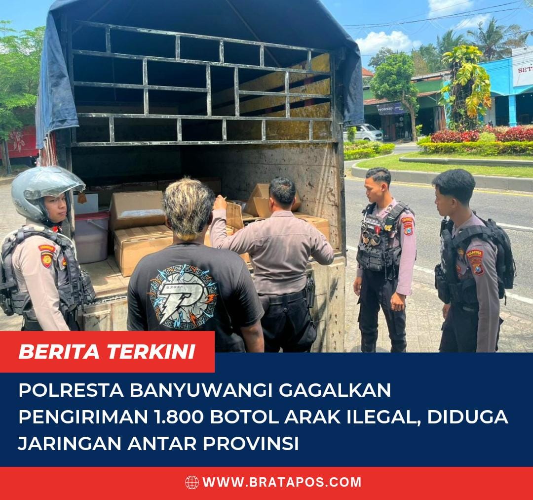 Polresta Banyuwangi Gagalkan Pengiriman 1.800 Botol Arak Ilegal, Diduga Jaringan Antar Provinsi