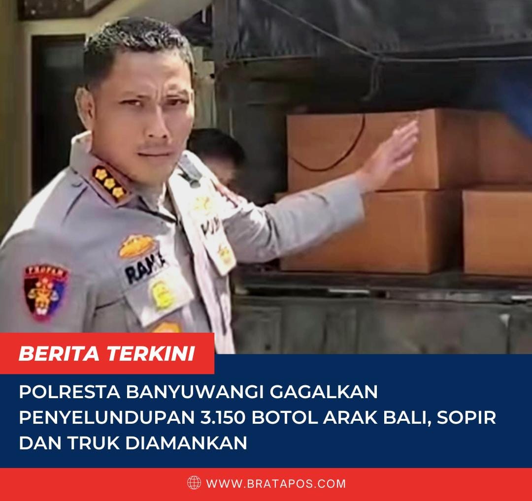 Polresta Banyuwangi Gagalkan Penyelundupan 3.150 Botol Arak Bali, Sopir dan Truk Diamankan