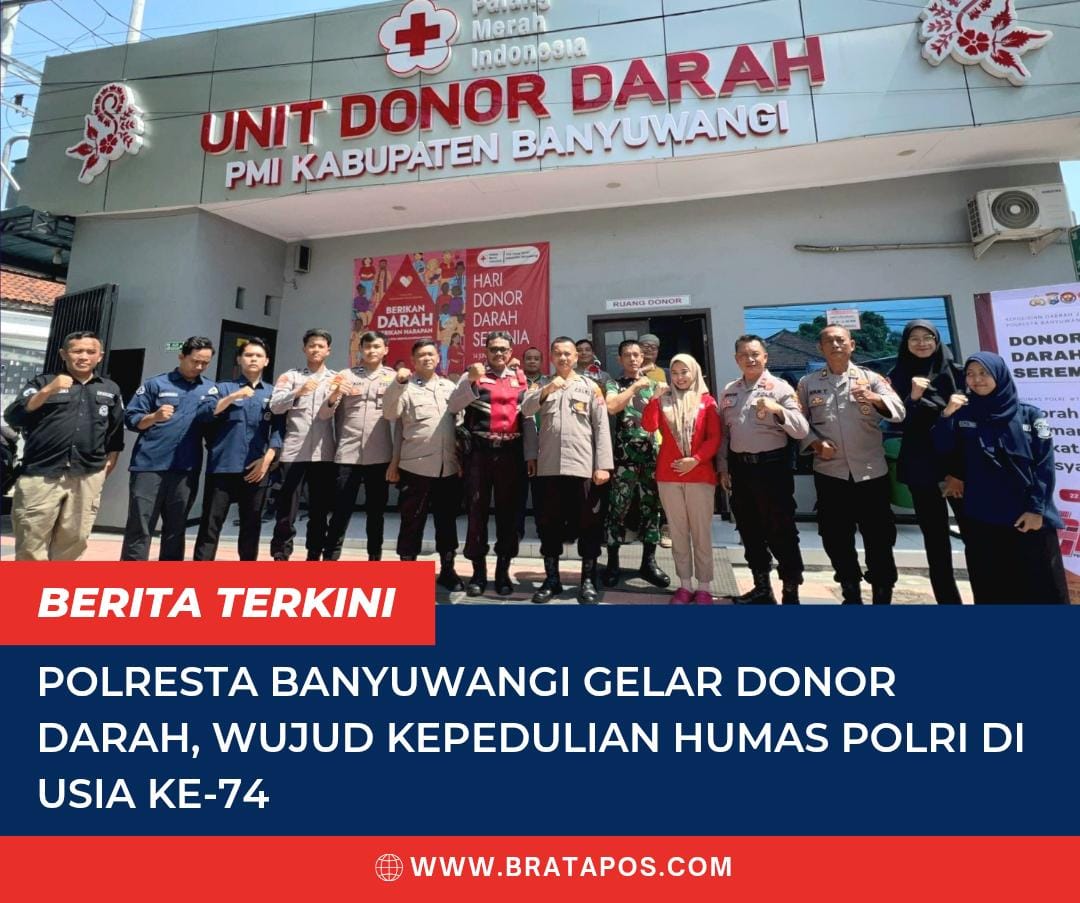 Polresta Banyuwangi Gelar Donor Darah, Wujud Kepedulian Humas Polri di Usia ke-74