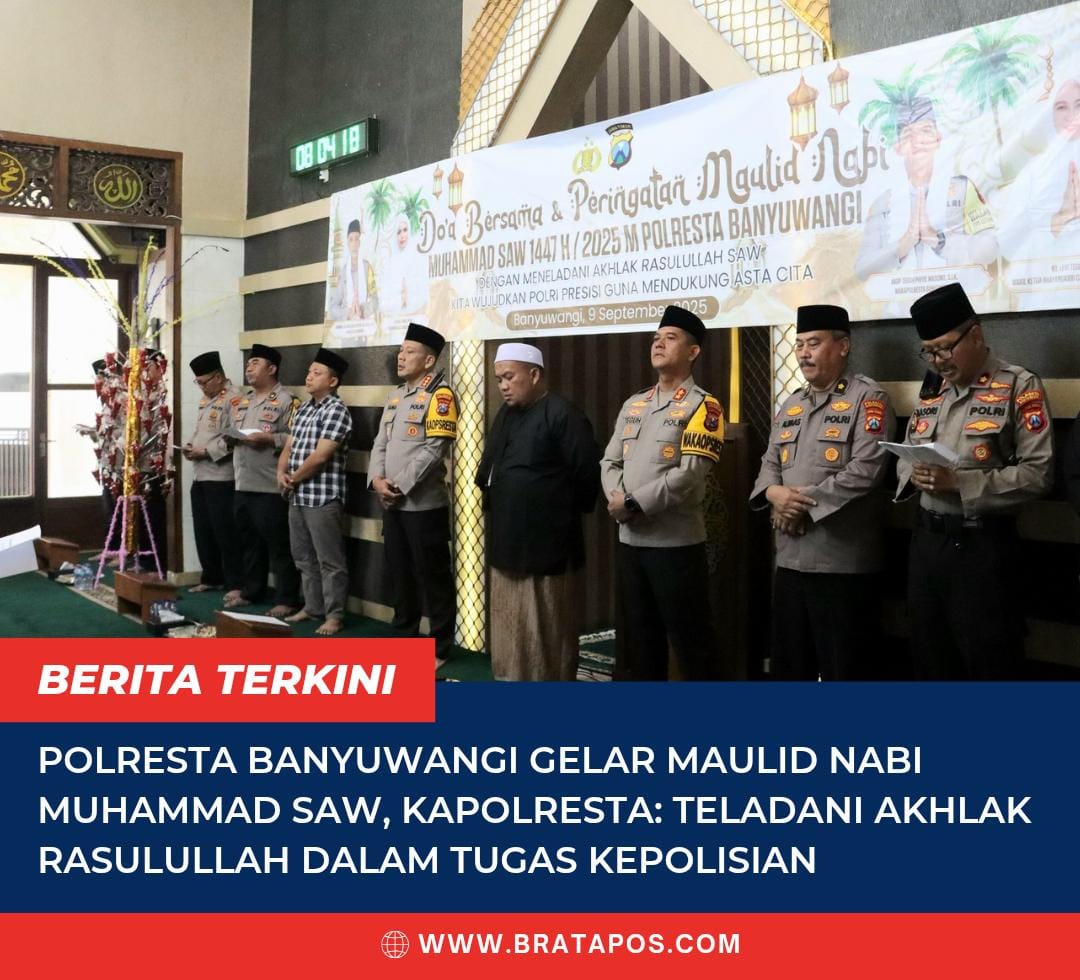 Polresta Banyuwangi Gelar Maulid Nabi Muhammad SAW, Kapolresta: Teladani Akhlak Rasulullah dalam Tugas Kepolisian