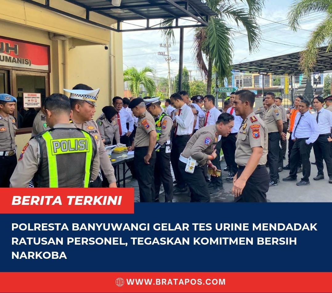 Polresta Banyuwangi Gelar Tes Urine Mendadak Ratusan Personel, Tegaskan Komitmen Bersih Narkoba