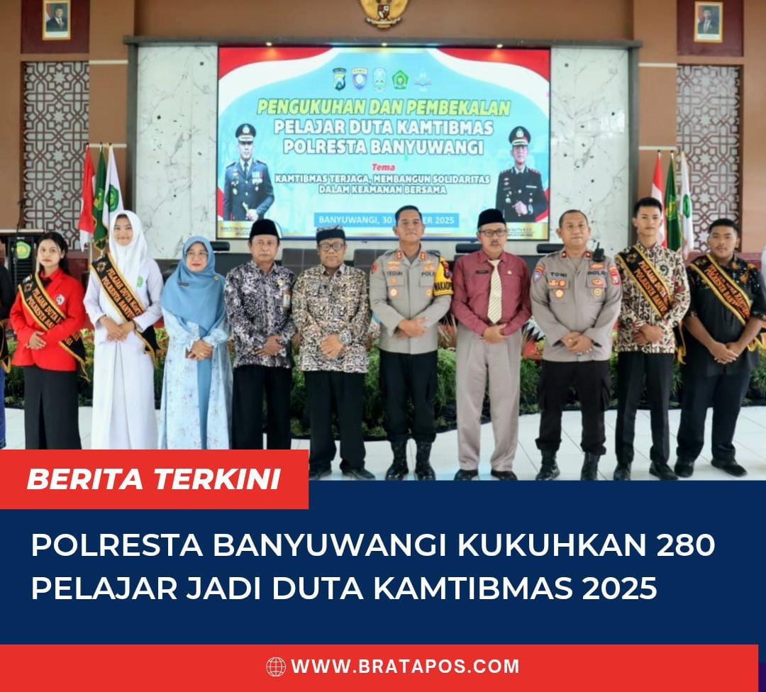 Polresta Banyuwangi Kukuhkan 280 Pelajar Jadi Duta Kamtibmas 2025