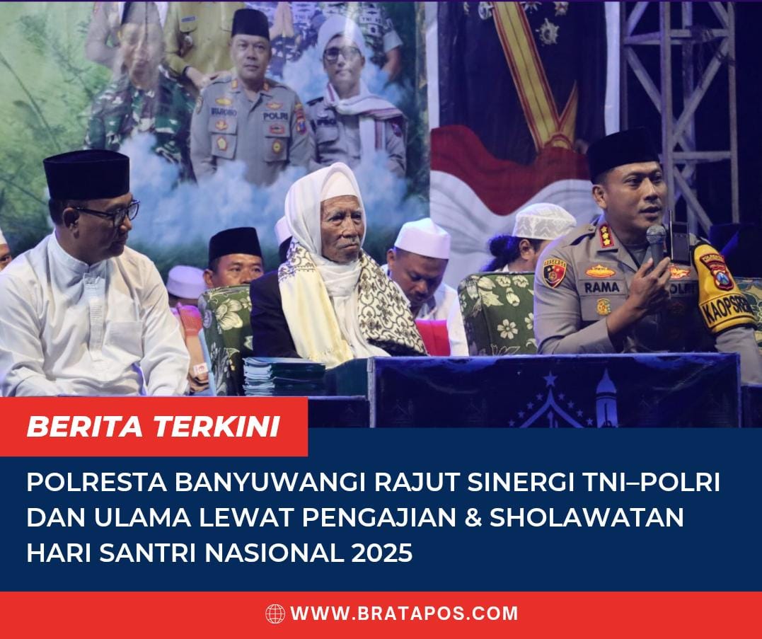 Polresta Banyuwangi Rajut Sinergi TNI–Polri dan Ulama Lewat Pengajian & Sholawatan Hari Santri Nasional 2025