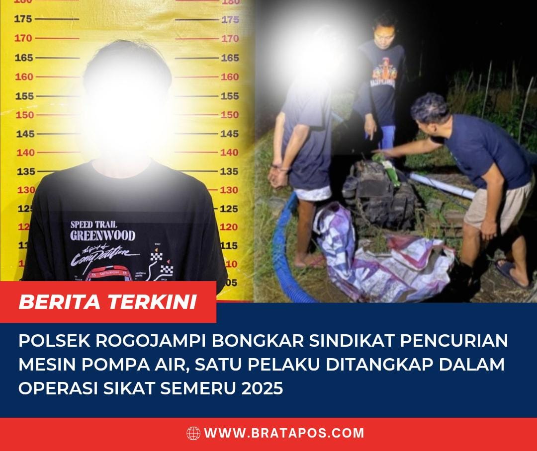 Polsek Rogojampi Bongkar Sindikat Pencurian Mesin Pompa Air, Satu Pelaku Ditangkap dalam Operasi Sikat Semeru 2025