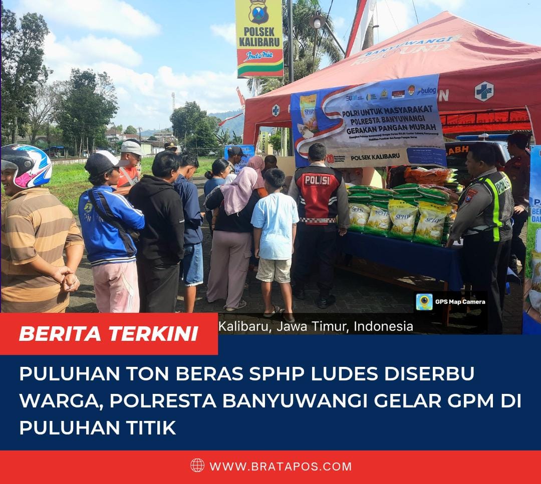Puluhan Ton Beras SPHP Ludes Diserbu Warga, Polresta Banyuwangi Gelar GPM di Puluhan Titik
