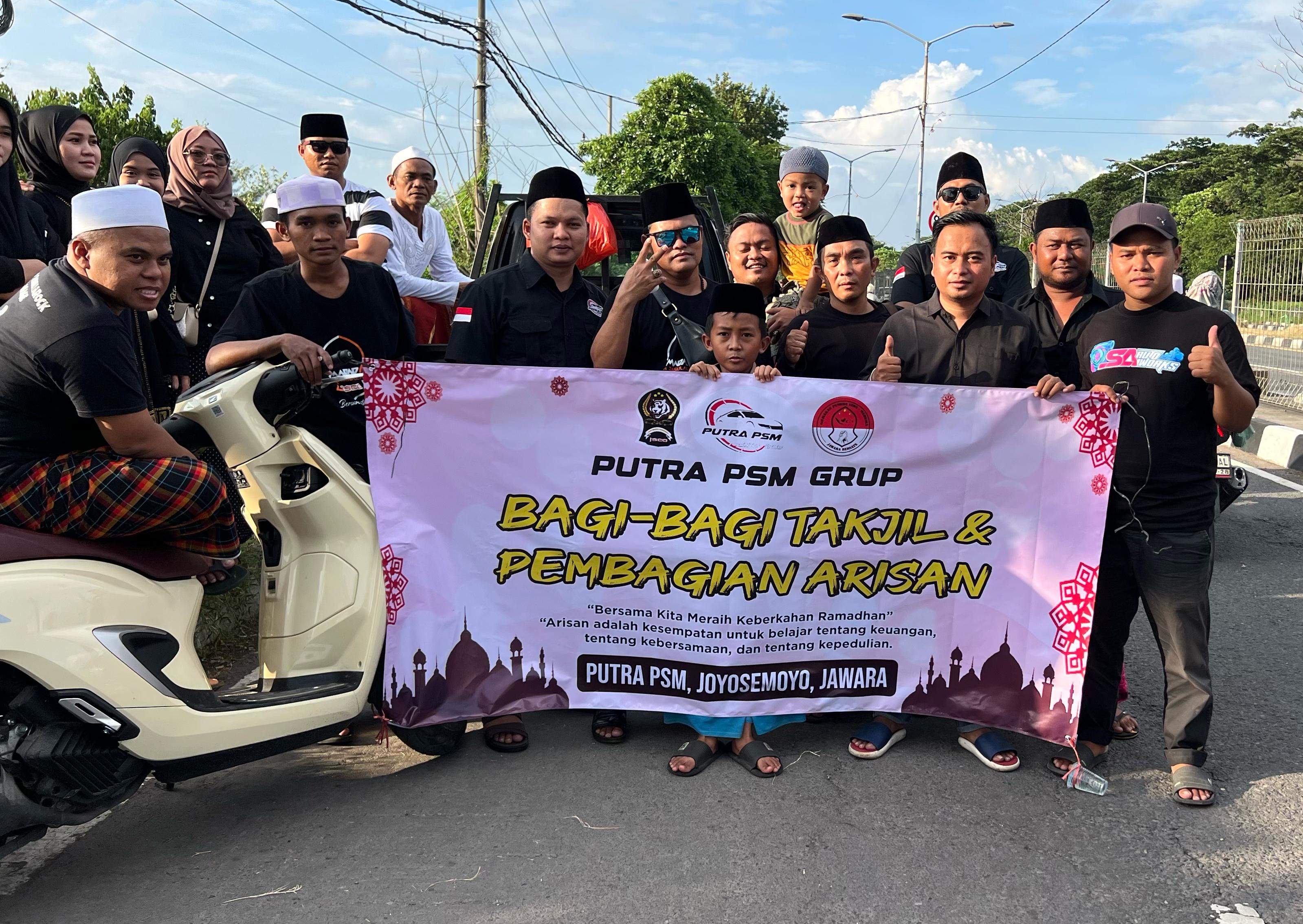 Ramadhan Penuh Berkah, Putra psm grub, joyosemoyo dan ormas jawara Berbagi 1200 Bungkus takjil