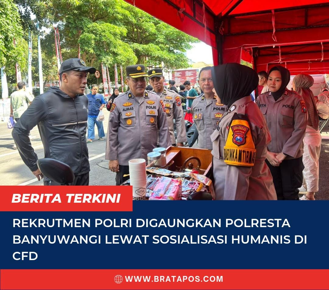 Rekrutmen Polri Digaungkan Polresta Banyuwangi Lewat Sosialisasi Humanis di CFD