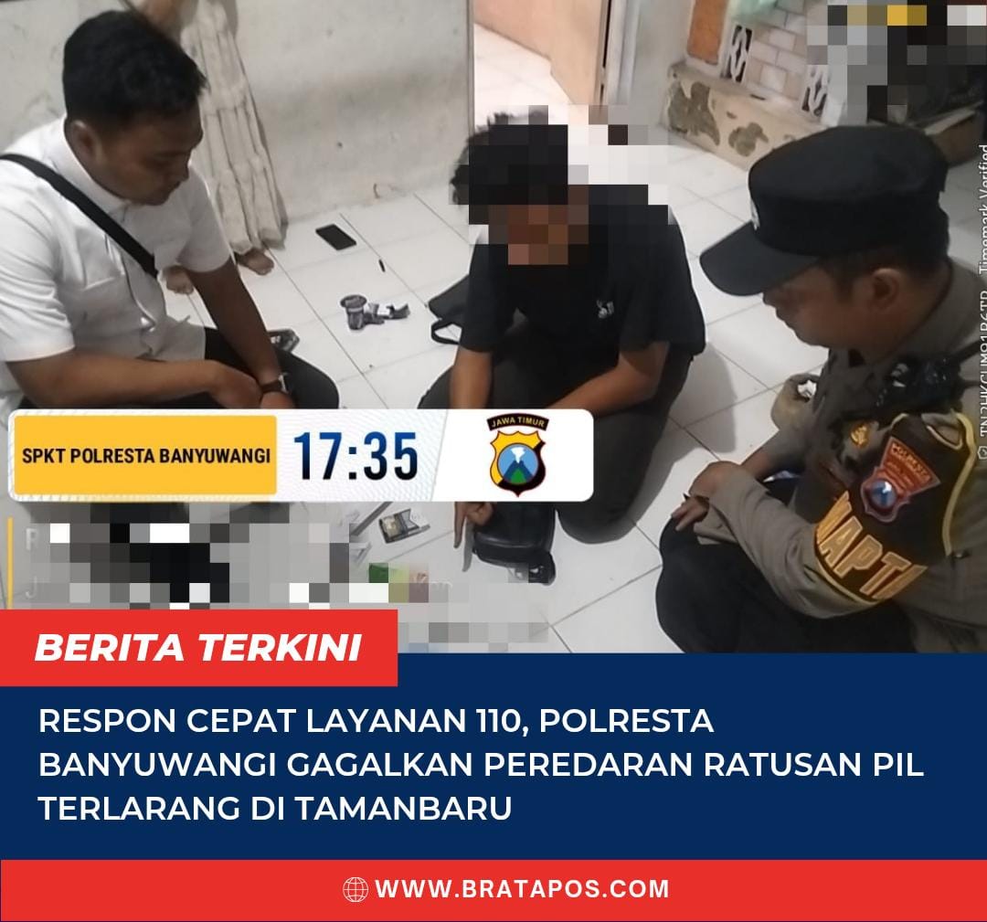 Respon Cepat Layanan 110, Polresta Banyuwangi Gagalkan Peredaran Ratusan Pil Terlarang di Tamanbaru