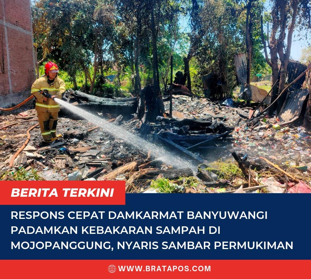 Respons Cepat Damkarmat Banyuwangi Padamkan Kebakaran Sampah di Mojopanggung, Nyaris Sambar Permukiman