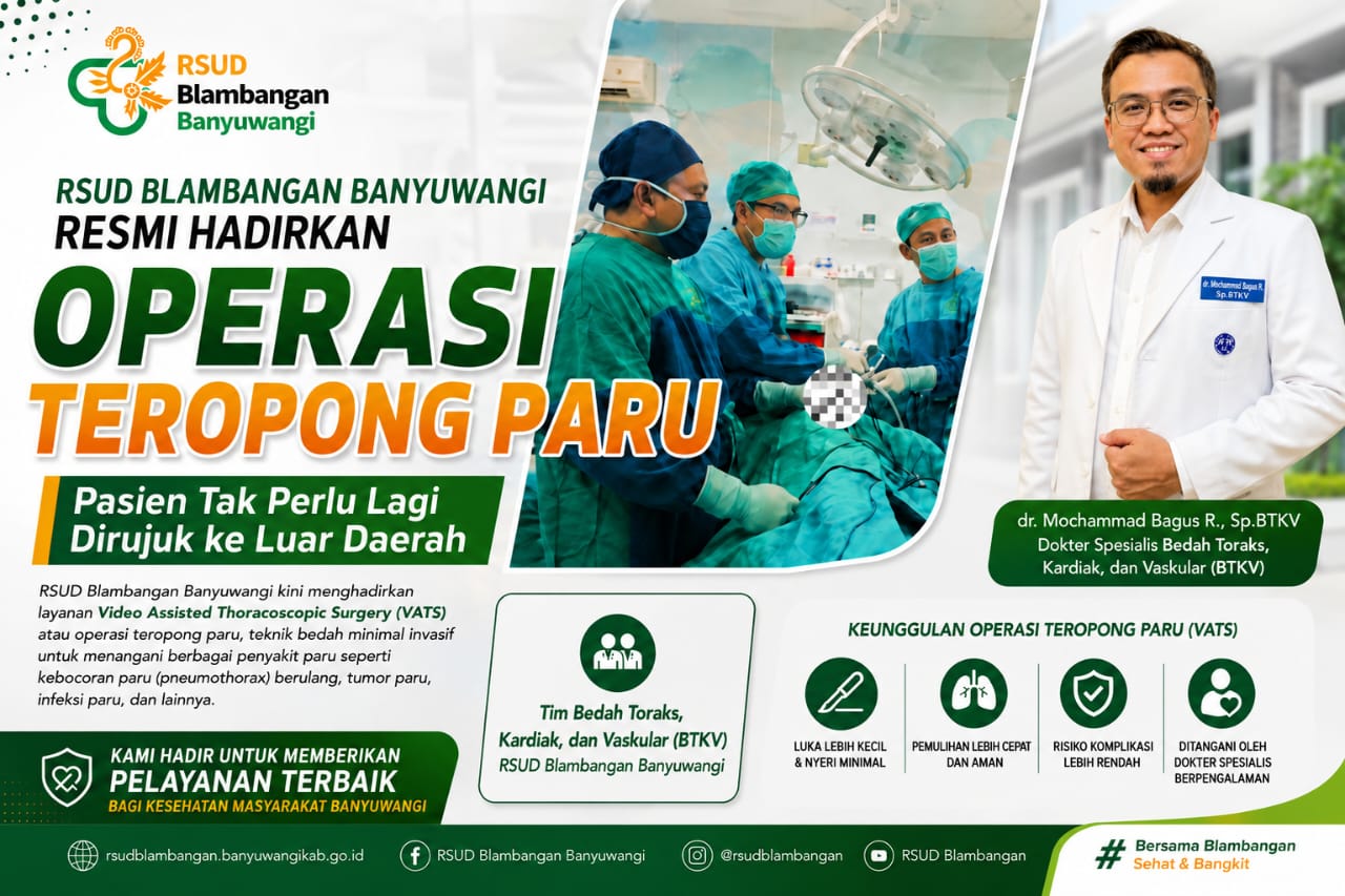 RSUD Blambangan Banyuwangi Resmi Hadirkan Operasi Teropong Paru, Pasien Tak Perlu Lagi Dirujuk ke Luar Daerah