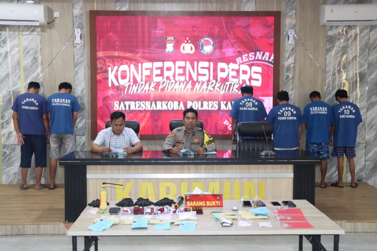 Sat Res Narkoba Polres Karimun Ungkap 13 Kasus Narkoba dalam Dua Bulan, 19 Tersangka Telah Diamankan