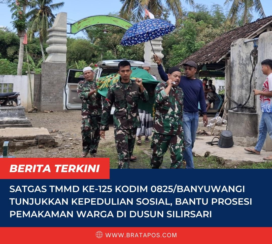 Satgas TMMD ke-125 Kodim 0825/Banyuwangi Tunjukkan Kepedulian Sosial, Bantu Prosesi Pemakaman Warga di Dusun Silirsari