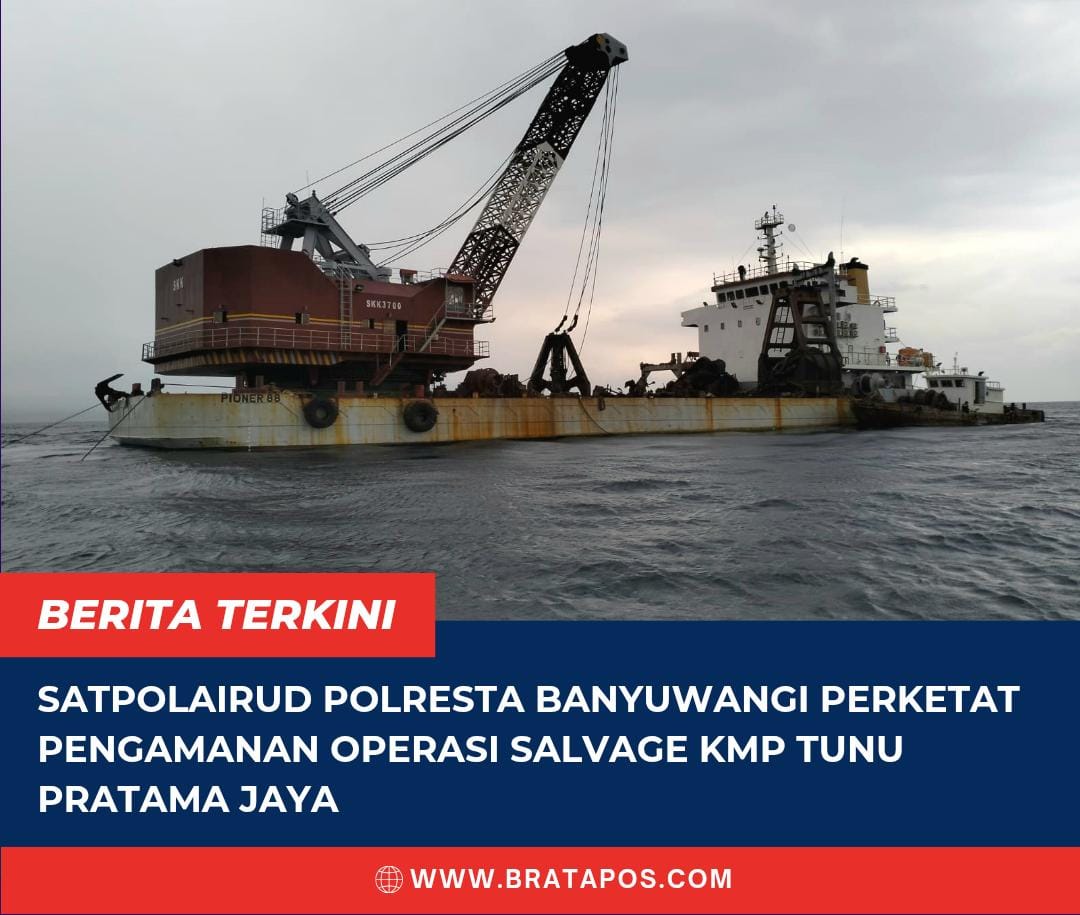 Satpolairud Polresta Banyuwangi Perketat Pengamanan Operasi Salvage KMP Tunu Pratama Jaya
