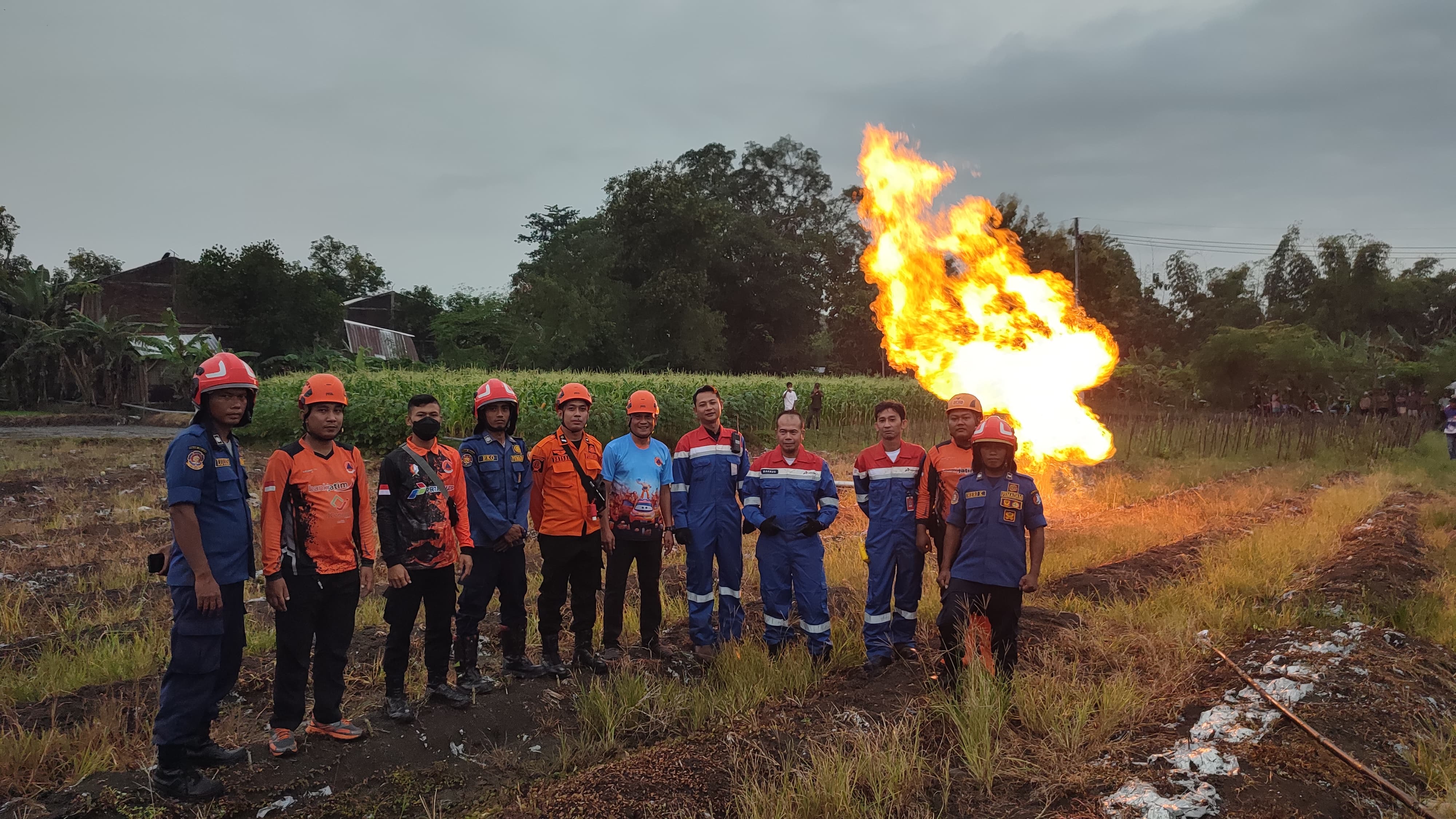Semburan Api Sumur Bor di Desa Klepek, Bojonegoro, Muncul Lagi