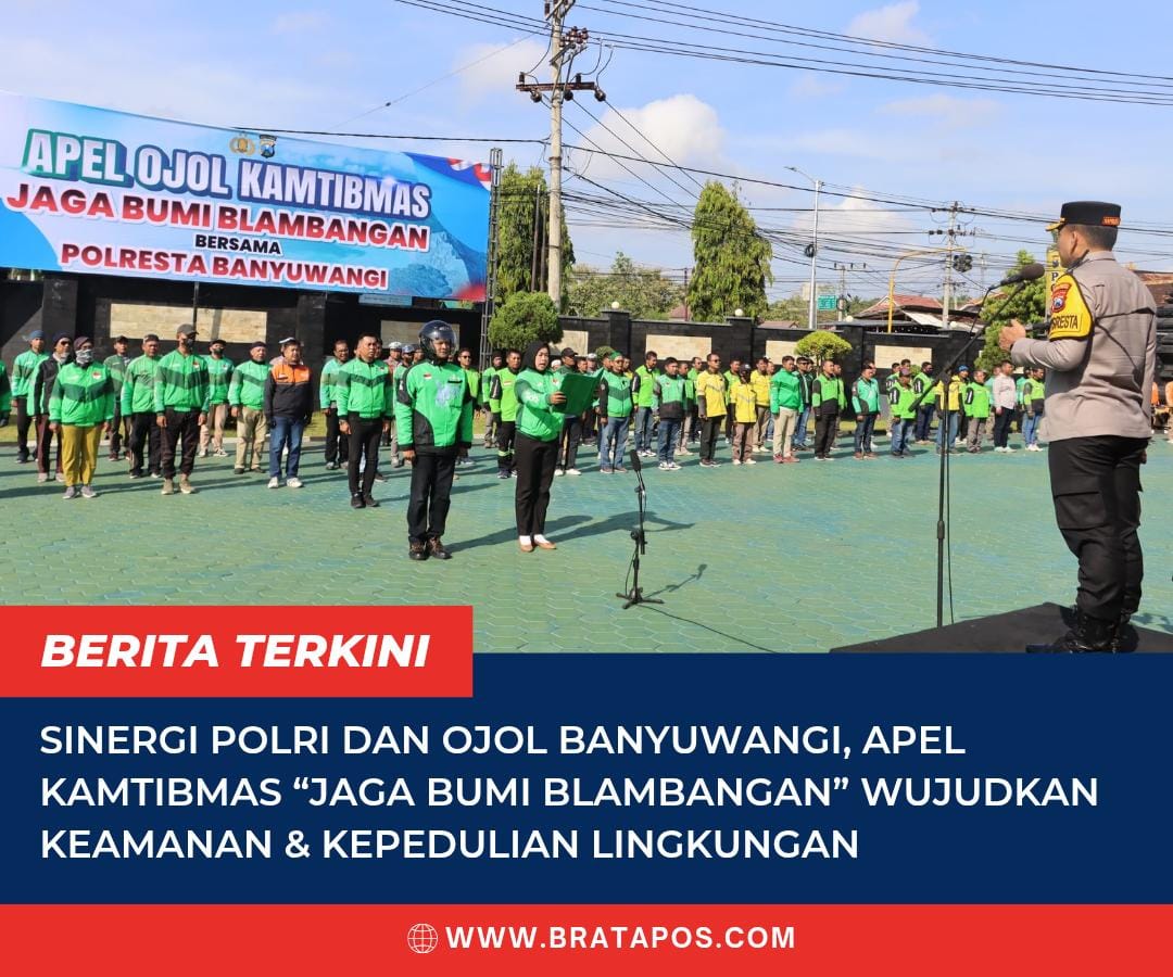 Sinergi Polri dan Ojol Banyuwangi, Apel Kamtibmas “Jaga Bumi Blambangan” Wujudkan Keamanan & Kepedulian Lingkungan