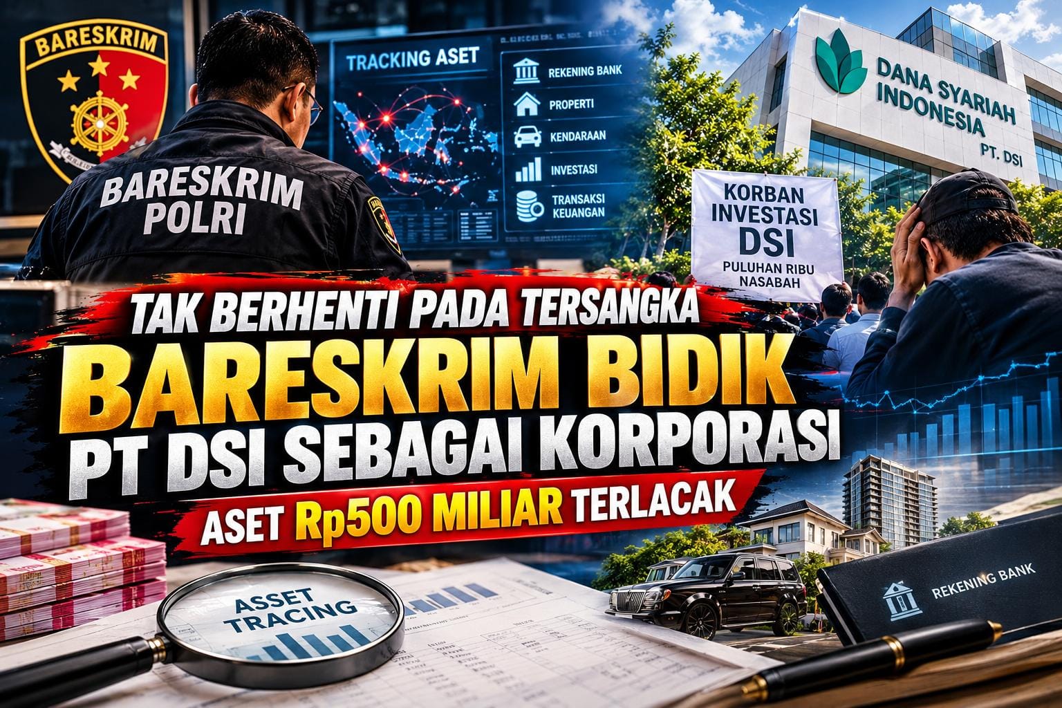 Tak Berhenti pada Tersangka, Bareskrim Bidik PT DSI sebagai Korporasi, Aset Rp500 Miliar Terlacak